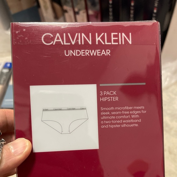 NIB 3-Pack Women’s Large Calvin Klein Underwears/Hipsters In Black/Gray/Pink - Picture 4 of 8